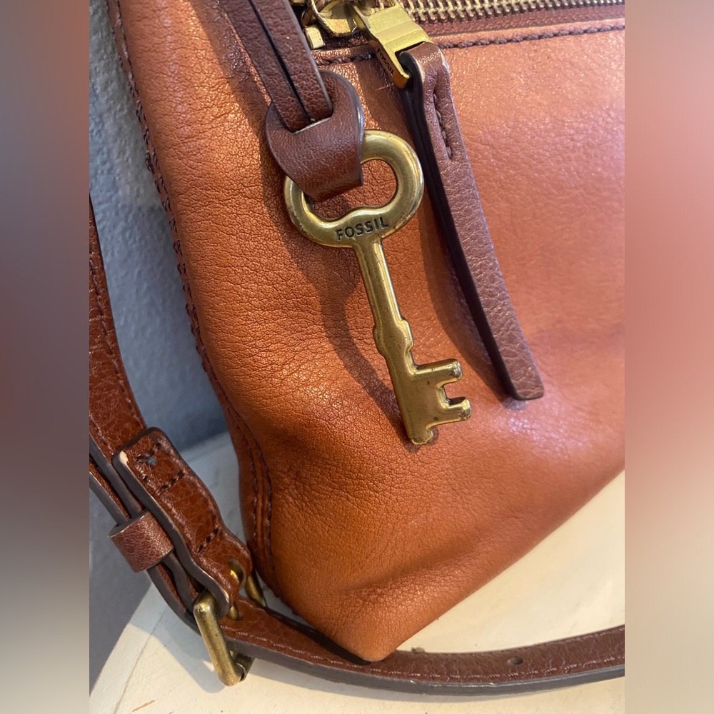 Brown Leather Crossbody Bag by Fossil - Picture 2 of 10